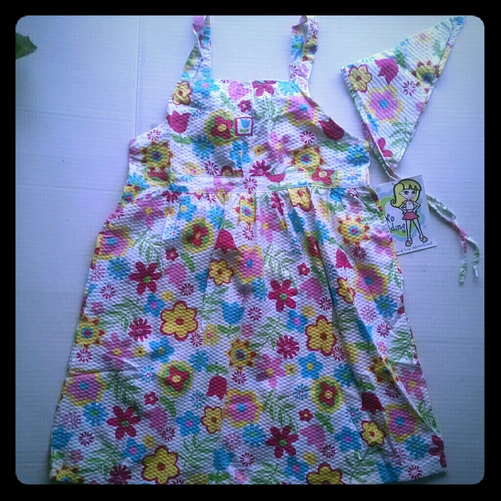 Vintage 2 pc sundress with headscarf set